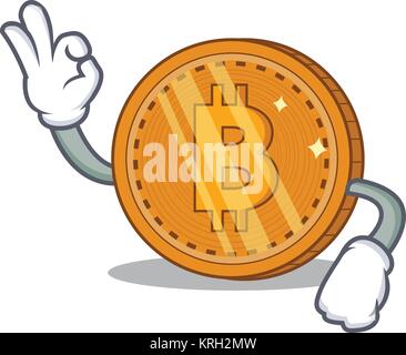 Bon caractère de monnaie bitcoin cartoon Illustration de Vecteur