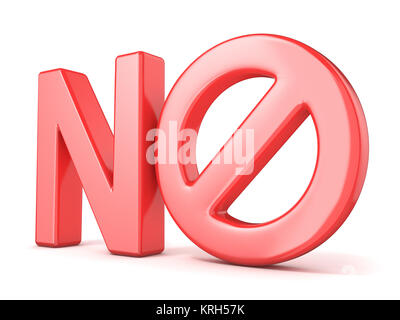 Concept signe interdit. Pas de mot avec symbole interdit. 3D Banque D'Images