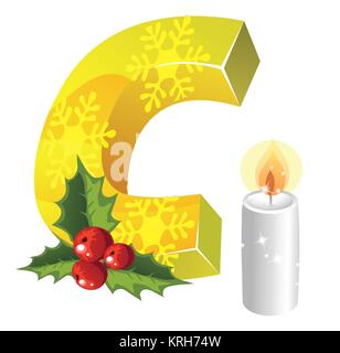 Thème de Noël font C Banque D'Images