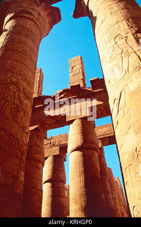 Salle hypostyle du Temple de Karnak,Egypte, Banque D'Images