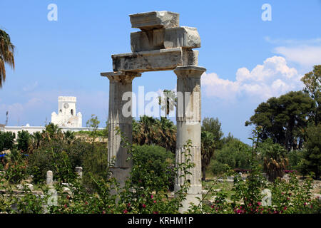 Les ruines de l'ancienne agora sur l'île de Kos, Dodecanese Banque D'Images