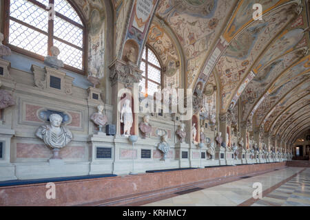 Le Hall des antiquités (Antiquarium), 1571, Munich Residenz, l'ancien palais royal des monarques Wittelsbach de Bavière. Banque D'Images