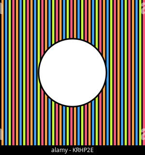 Motif de bande colorée avec un cercle vide Banque D'Images