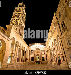 Ville de Split place Peristil Vue de nuit Banque D'Images