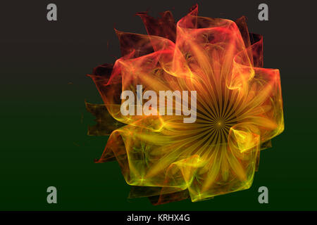 Abstract fractal image avec une fleur fantaisie forme irréelle et la beauté. Banque D'Images