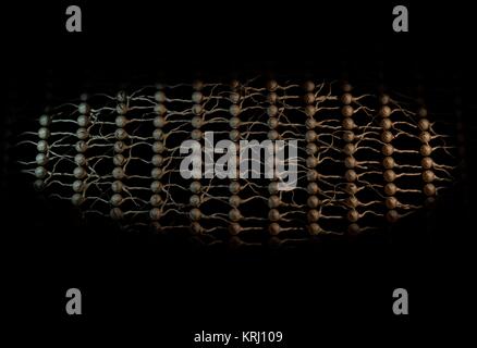 Net de neurones. Réseau de neurones. 3d illustration Banque D'Images