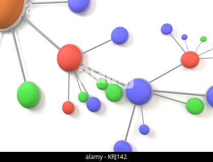 Le Mind Mapping colorés Banque D'Images