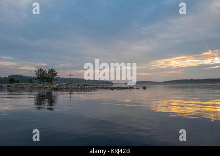 Amazng coucher du soleil sur la mer Blanche Banque D'Images