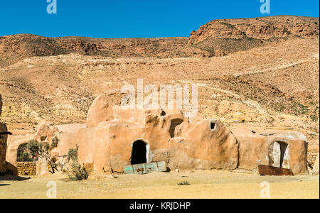 Ksar Hallouf, un village fortifié dans le gouvernorat de Médenine, dans le sud de la Tunisie. Afrique du Sud Banque D'Images