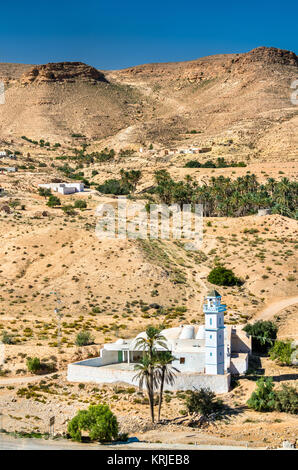 Mosquée de Ksar Hallouf, un village dans le gouvernorat de Médenine, dans le sud de la Tunisie. Afrique du Sud Banque D'Images