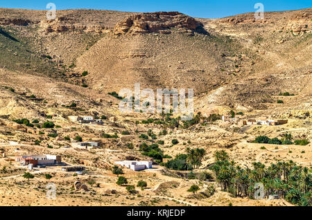 Ksar Hallouf, un village dans le gouvernorat de Médenine, dans le sud de la Tunisie. Afrique du Sud Banque D'Images