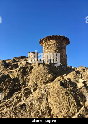 Chullpas de Ninamarca tours funéraires précolombiens au site archéologique de Ninamarca, Pérou Cuzco région construit par la culture pré-Inca Lupaca Banque D'Images