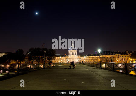 Pont des arts et l'Académie Française, Paris, France Banque D'Images