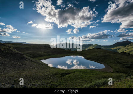 Paysage du soir dans les montagnes Rocheuses, Maroon-Snowmass Wilderness Banque D'Images