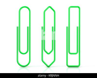 Trombones isolé sur fond blanc, trois formes de base. Green Banque D'Images