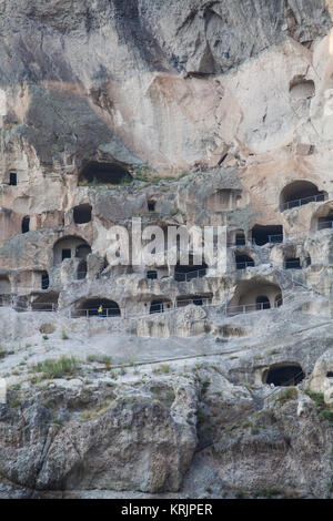 Propriétés en Vardzia, Géorgie Banque D'Images