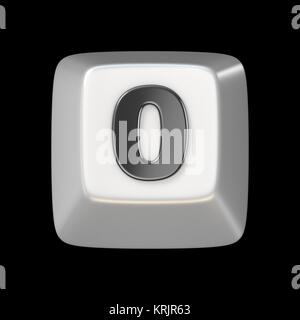 Clavier de l'ordinateur clé numéro 0 0 3D Banque D'Images