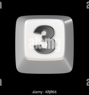 Touche du clavier de l'ordinateur numéro 3 3 3D Banque D'Images