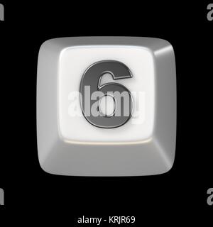 Touche du clavier de l'ordinateur numéro 6 6 3D Banque D'Images