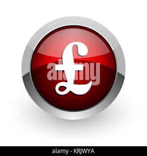 Cercle rouge brillant livre web icône Banque D'Images