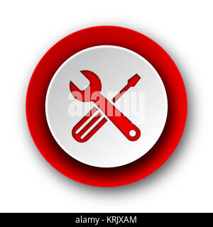 L'icône Outils web moderne rouge sur fond blanc Banque D'Images