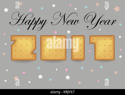 Bonne année 2017. Les crackers font Banque D'Images