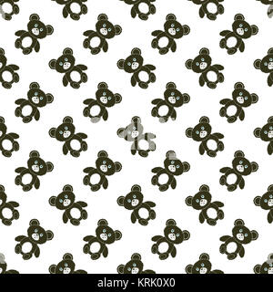 Cute Bear motif transparent isolé Banque D'Images