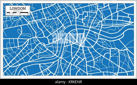 Londres Angleterre Carte en style rétro. Vector Illustration. Illustration de Vecteur