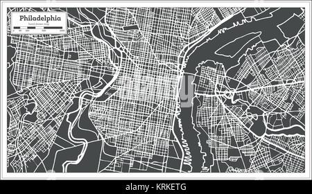 Philadelphia Pennsylvania USA Map en style rétro. Vector Illustration. Une carte de Noël. Illustration de Vecteur