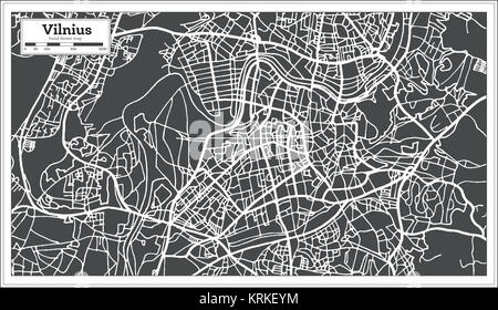 Vilnius Lituanie Carte en style rétro. Vector Illustration. Une carte de Noël. Illustration de Vecteur