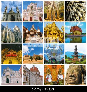 World Monuments Collage Banque D'Images