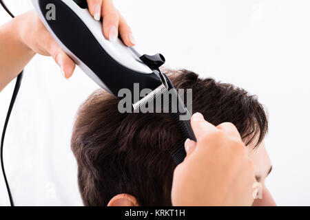 Coiffure les cheveux coupe Banque D'Images