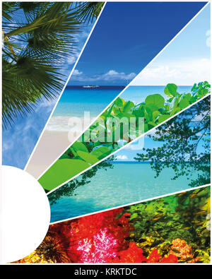 Collage d'images de plage en été - nature et voyage background Banque D'Images