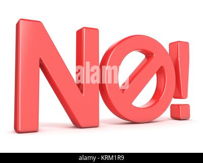 Concept signe interdit. Pas de mot avec symbole interdit. 3D Banque D'Images