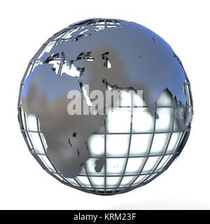 Illustration de style polygonal globe de la terre, l'Europe et l'Afrique voir Banque D'Images