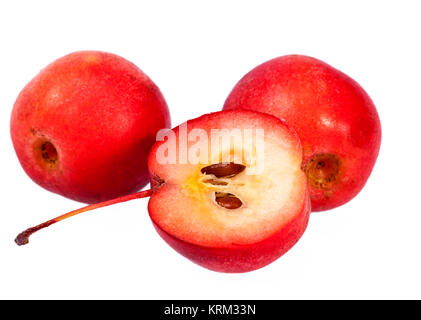 Paradis rouge pommes isolé sur fond blanc Banque D'Images