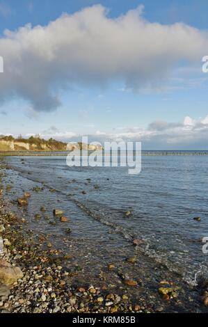 plage naturelle, groynes et mer baltique près de boltenhagen,district redewisch,nord-ouest de mecklembourg Banque D'Images