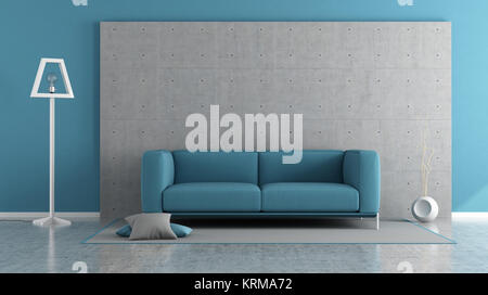 Blue modern living room Banque D'Images