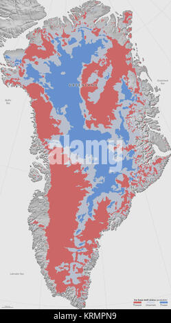 La NASA- première carte des zones dégelées en vertu de l'inlandsis du Groenland (28129608823) Banque D'Images