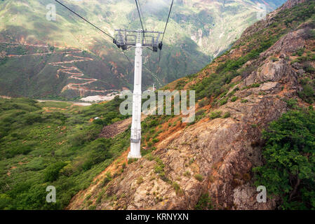 Aerial Tram et paysage sauvage Banque D'Images