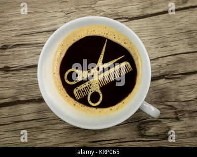 Café à la coiffure Banque D'Images