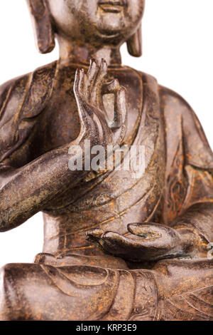 Les mains du Bouddha en position Vitarka mudra. Banque D'Images