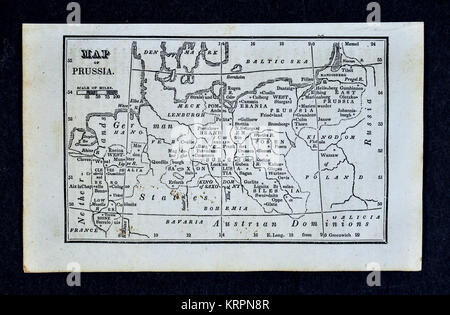 Nathan Hale 1830 Carte - Prusse Allemagne Berlin Brandenburg Konigsberg Banque D'Images