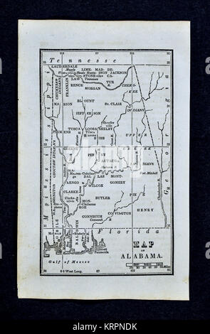 Nathan Hale 1830 Carte - New York - États-Unis Montgomery Birmingham Mobile Banque D'Images