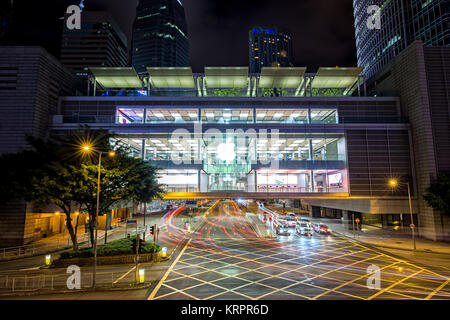 L'Apple Store au nuit à Hong Kong Banque D'Images