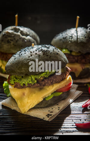 Big Black burger Banque D'Images