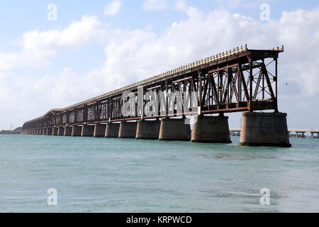 Vieux pont de chemin de fer, Honda Bahia Bahia Honda Key, FL, USA Banque D'Images