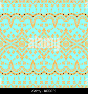 Abstract background transparent géométrique. Ornement floral régulier sur orange, turquoise ornée et rêveur. Banque D'Images