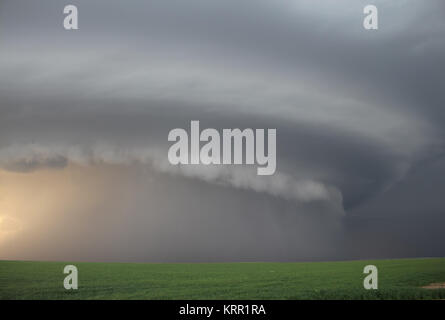 Un bateau-mère orage supercellulaires glisse sur les hautes plaines du Colorado Banque D'Images