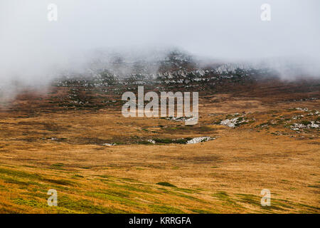 Paysage brumeux de l'automne montagne Chatyr-Dag od Banque D'Images